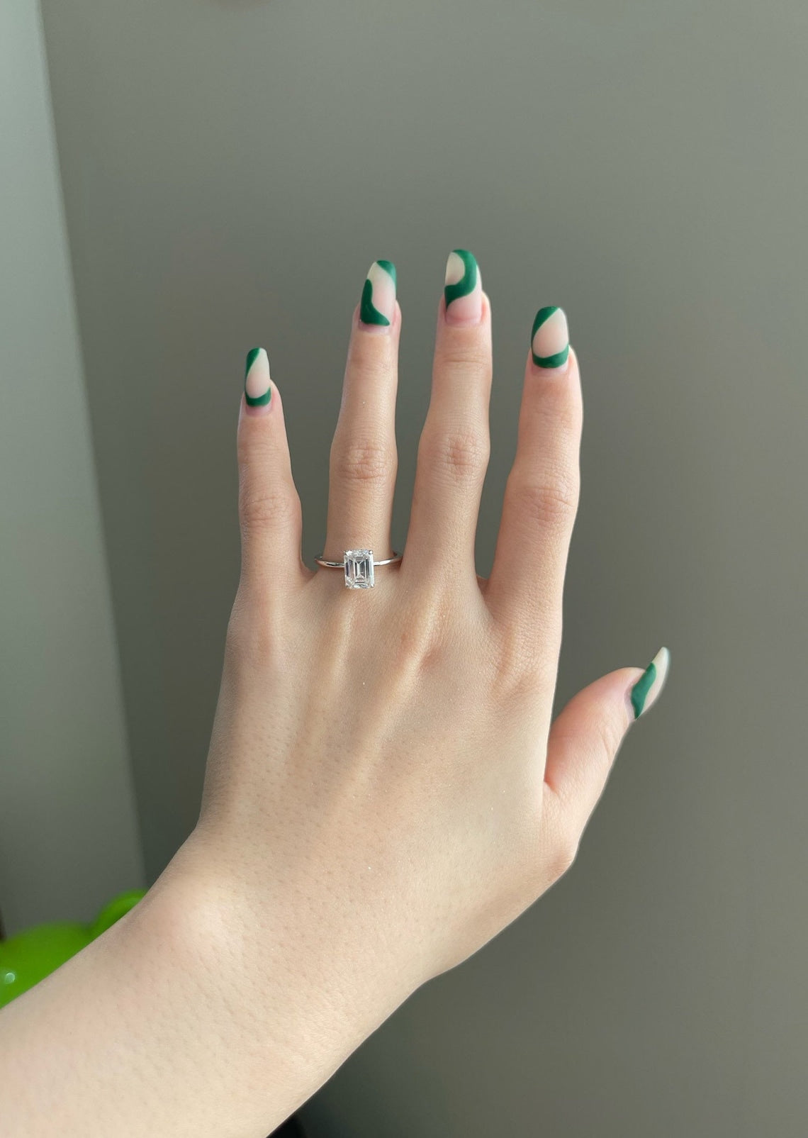 2 CT Emerald Shaped Moissanite Engagement Ring In Solitaire Design