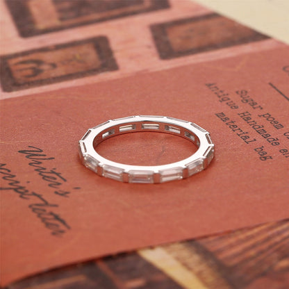 1.4 TCW Baguette Full Eternity Moissanite Wedding Band