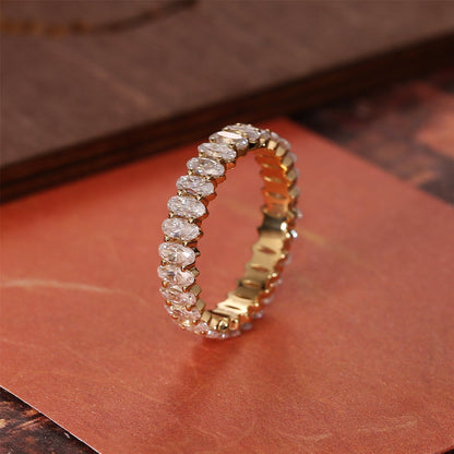 1.2 TCW Oval Full Eternity Moisssanite Wedding Band