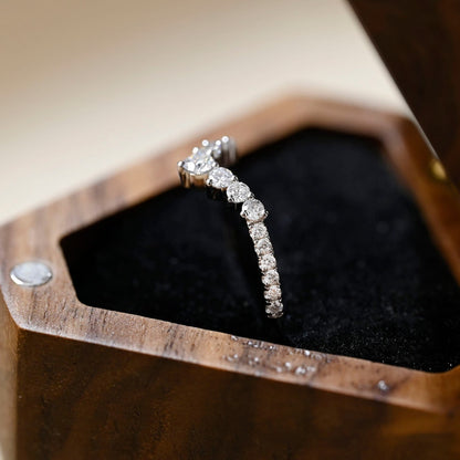 0.5 TCW Round Curved Moissanite Wedding Band