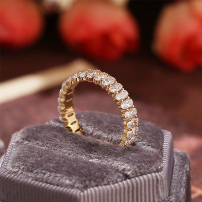 1.2 TCW Oval Full Eternity Moisssanite Wedding Band