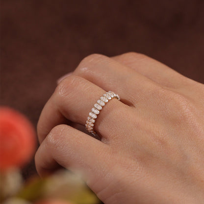 1.2 TCW Oval Full Eternity Moisssanite Wedding Band