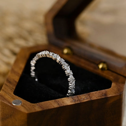 0.3 TCW Round & Marquise Full Eternity Moissanite Wedding Band