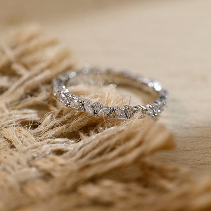 0.3 TCW Round & Marquise Full Eternity Moissanite Wedding Band