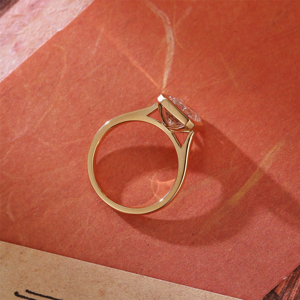 3 CT Radiant Bezel Moissanite Engagement Ring