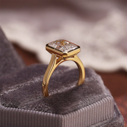 3 CT Radiant Bezel Moissanite Engagement Ring