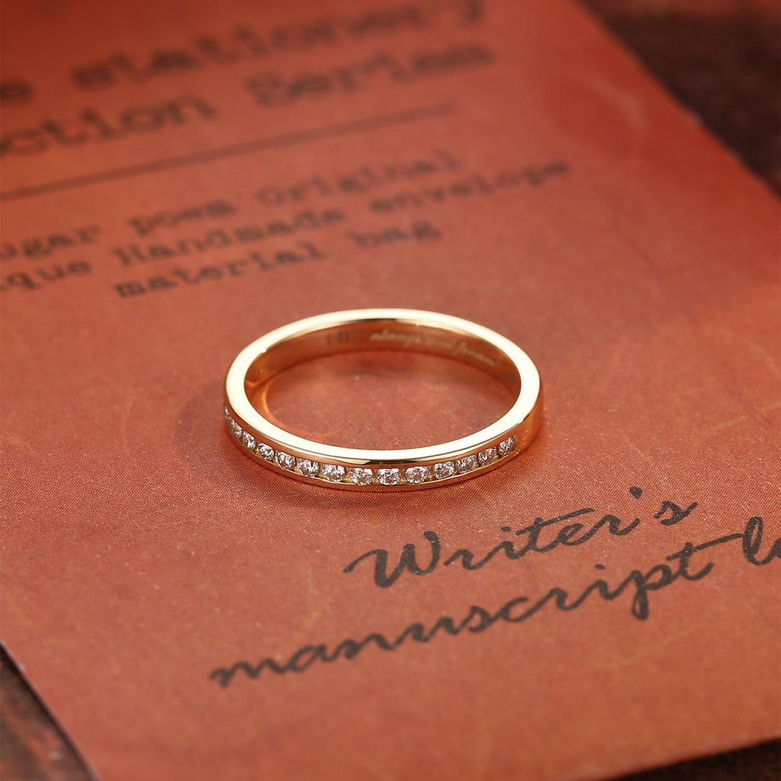 0.2 TCW Round Channel Setting Moissanite Wedding Band