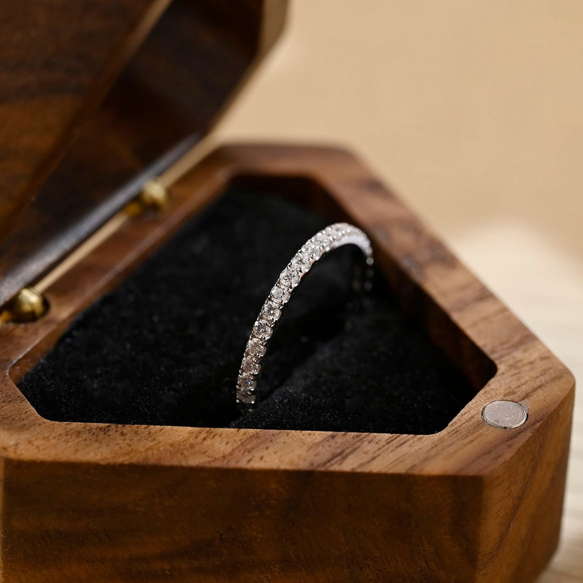 0.6 TCW Round Full Eternity Moissanite Wedding Band