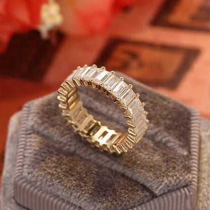 0.5 TCW Baguette & Emerald Full Eternity Moissanite Wedding Band