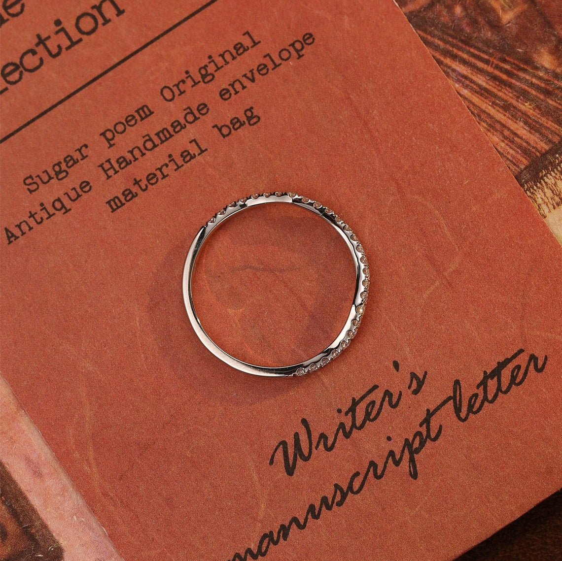0.2 TCW Round Curved Moissanite Wedding Band