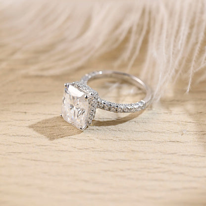 3 CT Radiant Pave Moissanite Engagement Ring