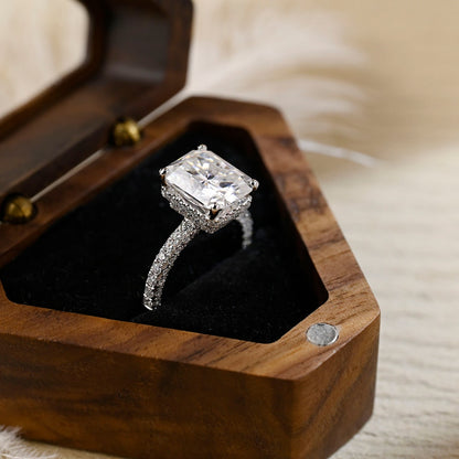 3 CT Radiant Pave Moissanite Engagement Ring