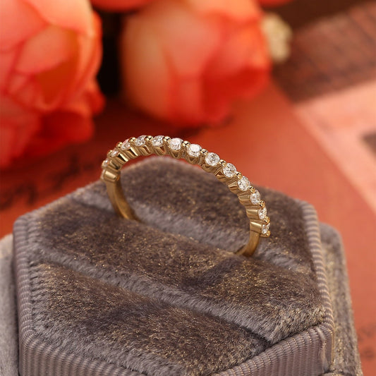 0.3 TCW Round Half Eternity Moissanite Wedding Band