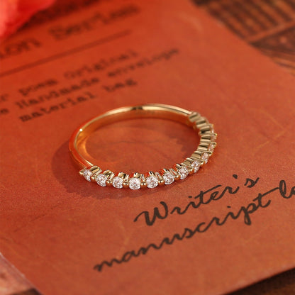 0.3 TCW Round Half Eternity Moissanite Wedding Band