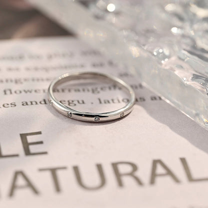 0.2 TCW Round Flush Setting Moissanite Wedding Band
