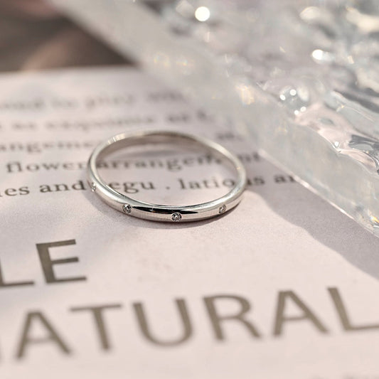 0.2 TCW Round Flush Setting Moissanite Wedding Band