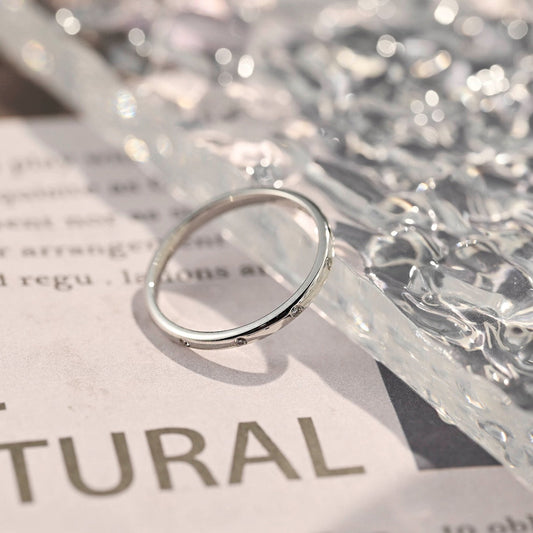 0.2 TCW Round Flush Setting Moissanite Wedding Band