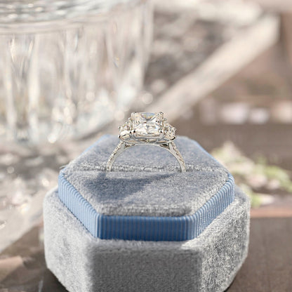 4 CT Radiant Cluster Moissanite Engagement Ring