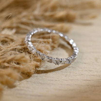 0.3 TCW Round & Marquise Full Eternity Moissanite Wedding Band