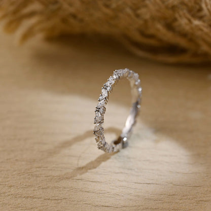 0.3 TCW Round & Marquise Full Eternity Moissanite Wedding Band