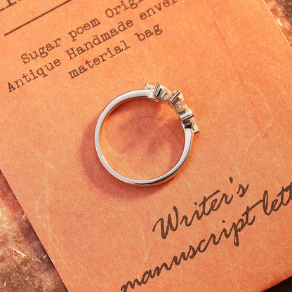 0.15 TCW Marquise Curved Moissanite Wedding Band