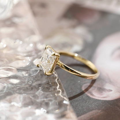 3 CT Radiant Solitaire Moissanite Engagement Ring