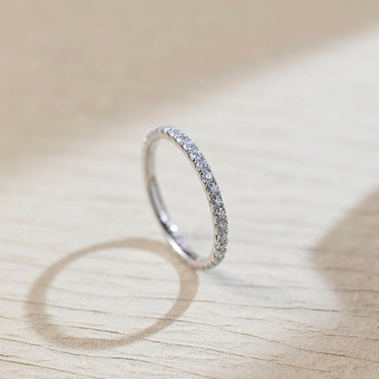 0.6 TCW Round Full Eternity Moissanite Wedding Band