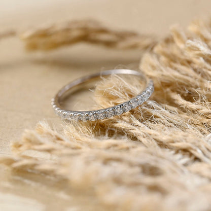 0.6 TCW Round Full Eternity Moissanite Wedding Band