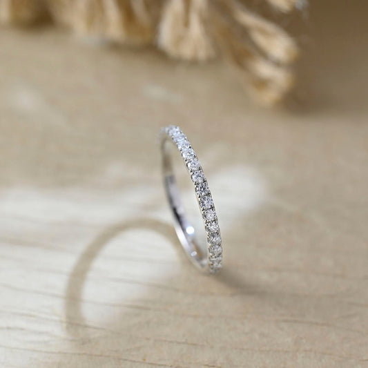 0.6 TCW Round Full Eternity Moissanite Wedding Band