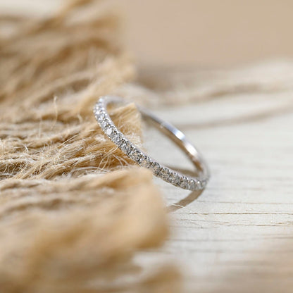 0.6 TCW Round Full Eternity Moissanite Wedding Band