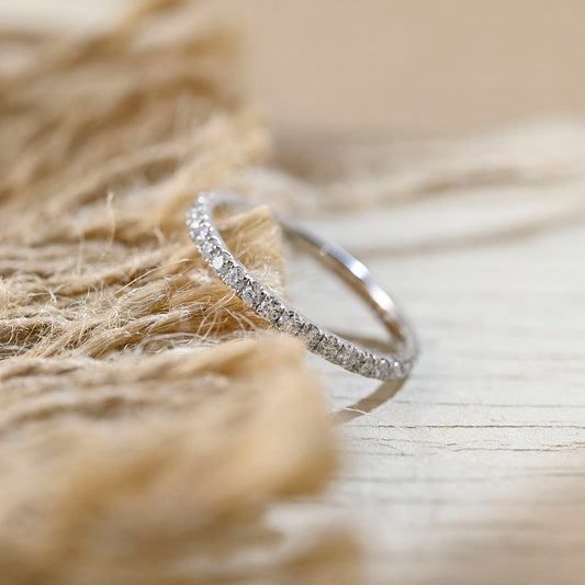 0.6 TCW Round Full Eternity Moissanite Wedding Band