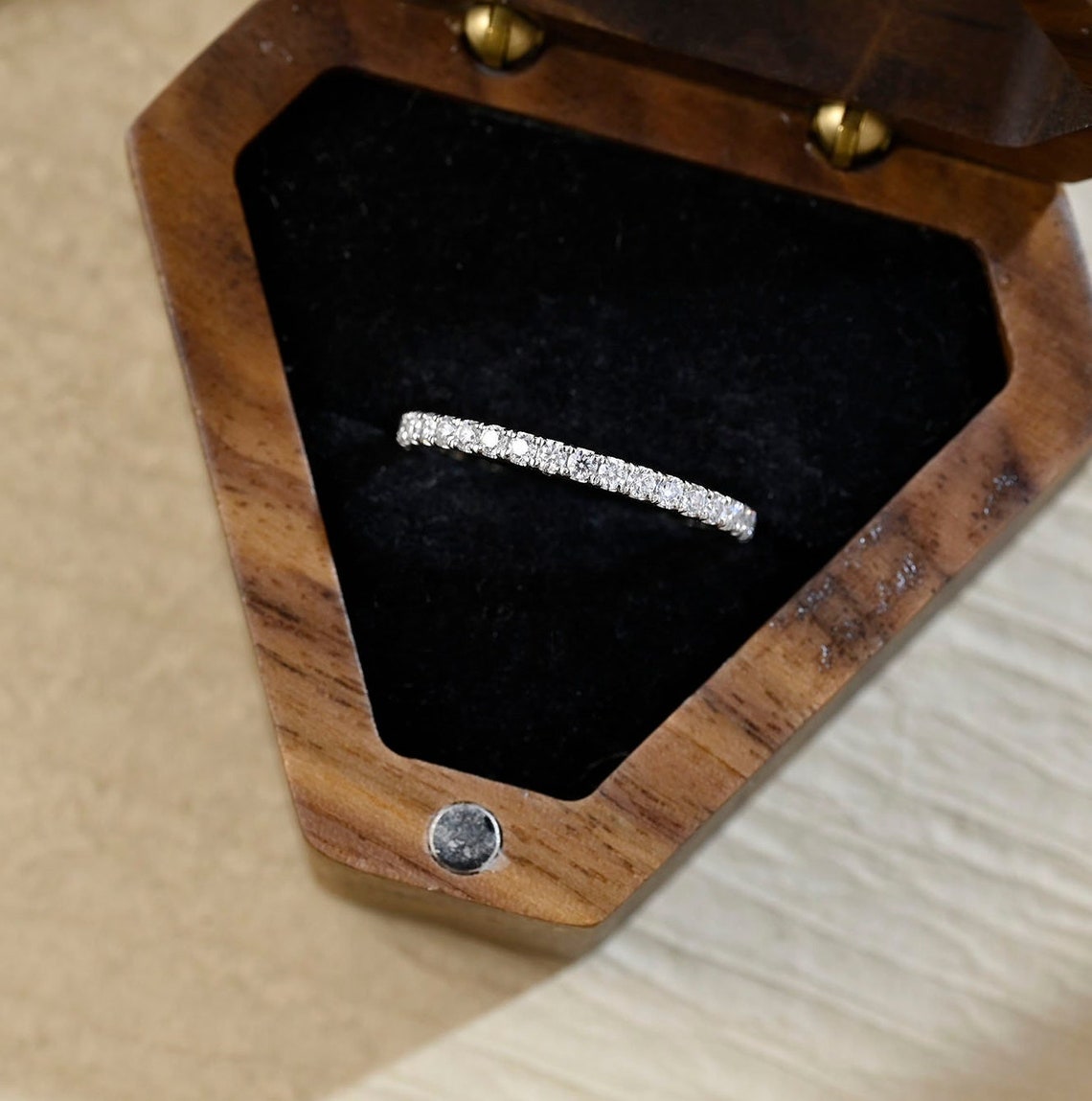 0.6 TCW Round Full Eternity Moissanite Wedding Band