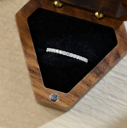 0.6 TCW Round Full Eternity Moissanite Wedding Band