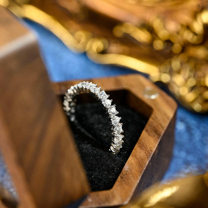 0.9 TCW Heart Full Eternity Moissanite Wedding Band