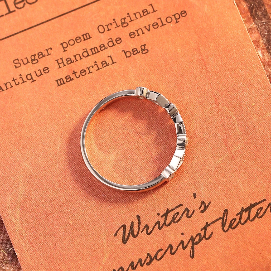 0.3 TCW Round Milgrain Moissanite Wedding Band