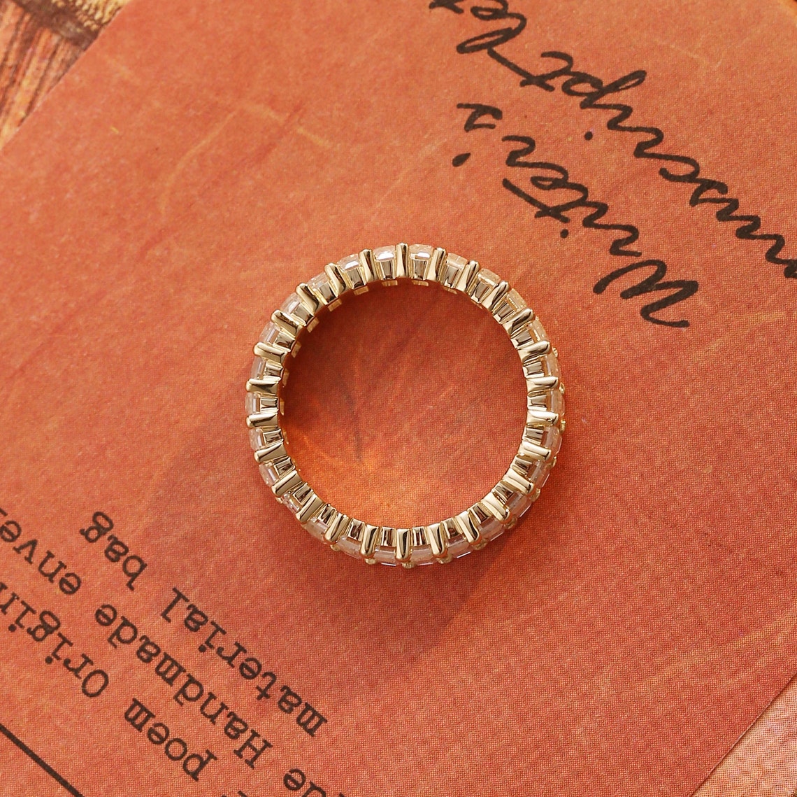 0.5 TCW Baguette & Emerald Full Eternity Moissanite Wedding Band
