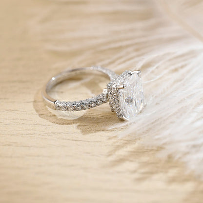 3 CT Radiant Pave Moissanite Engagement Ring