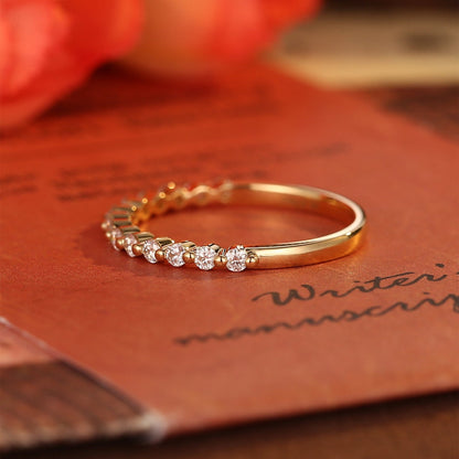 0.2 TCW Round Half Eternity Moissanite Wedding Band