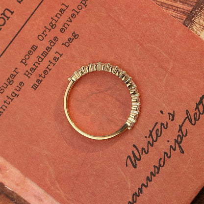 0.2 TCW Round Half Eternity Moissanite Wedding Band