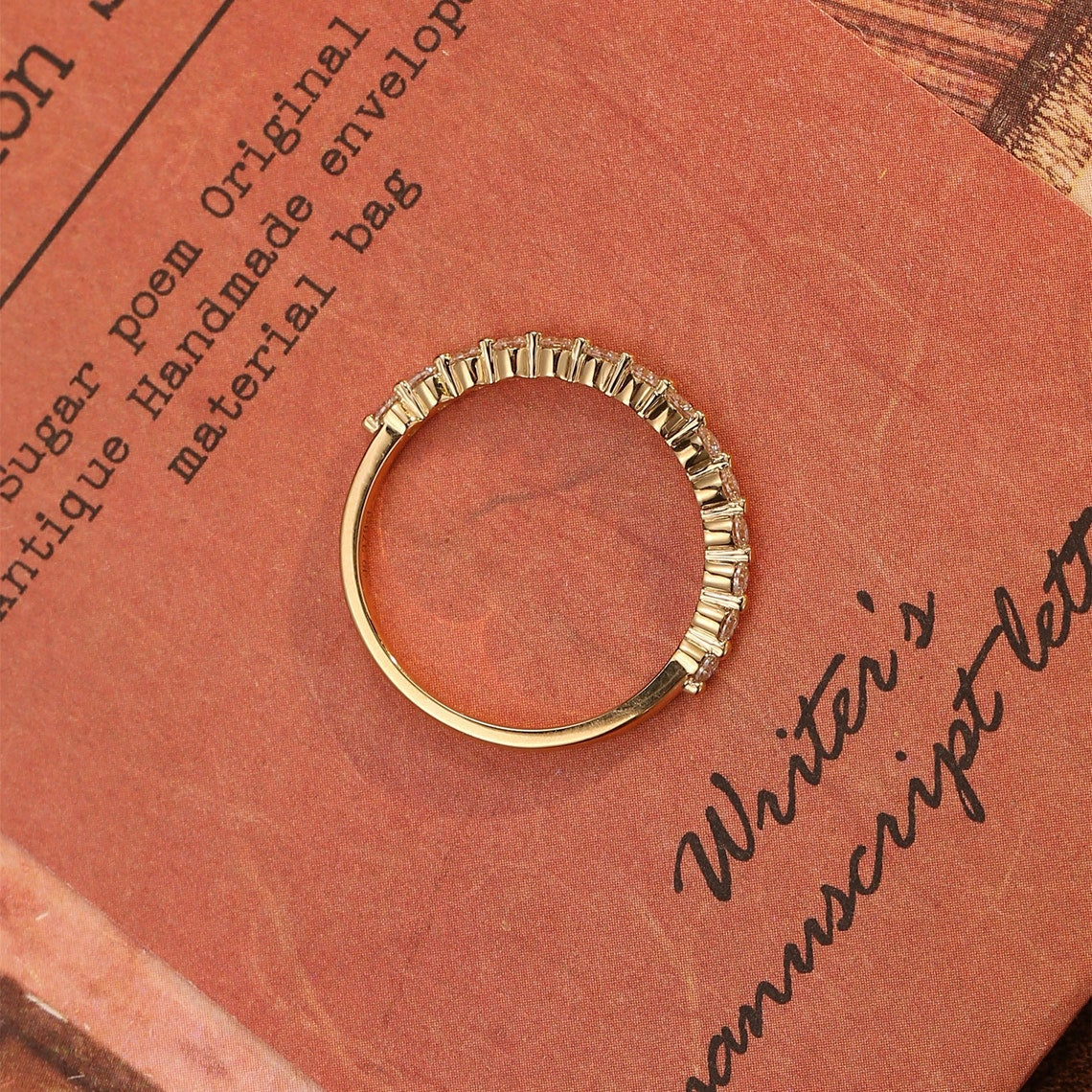 0.3 TCW Round Half Eternity Moissanite Wedding Band