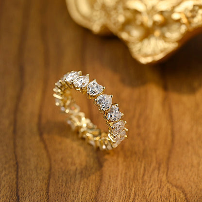 0.6 TCW Heart Full Eternity Moissanite Wedding Band