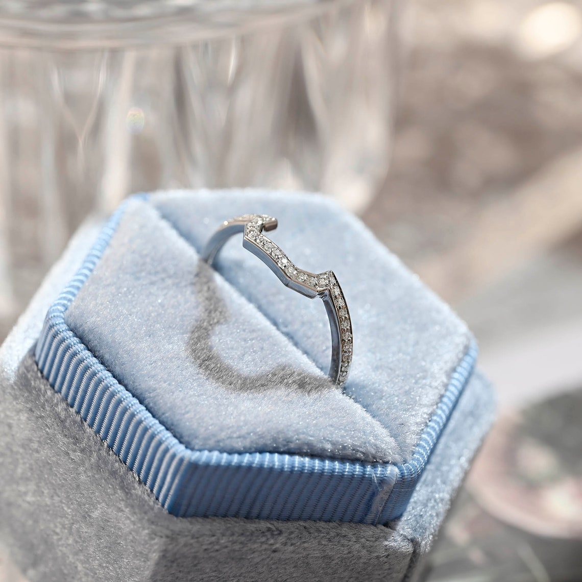 0.3 TCW Round Channel Setting Moissanite Wedding Band