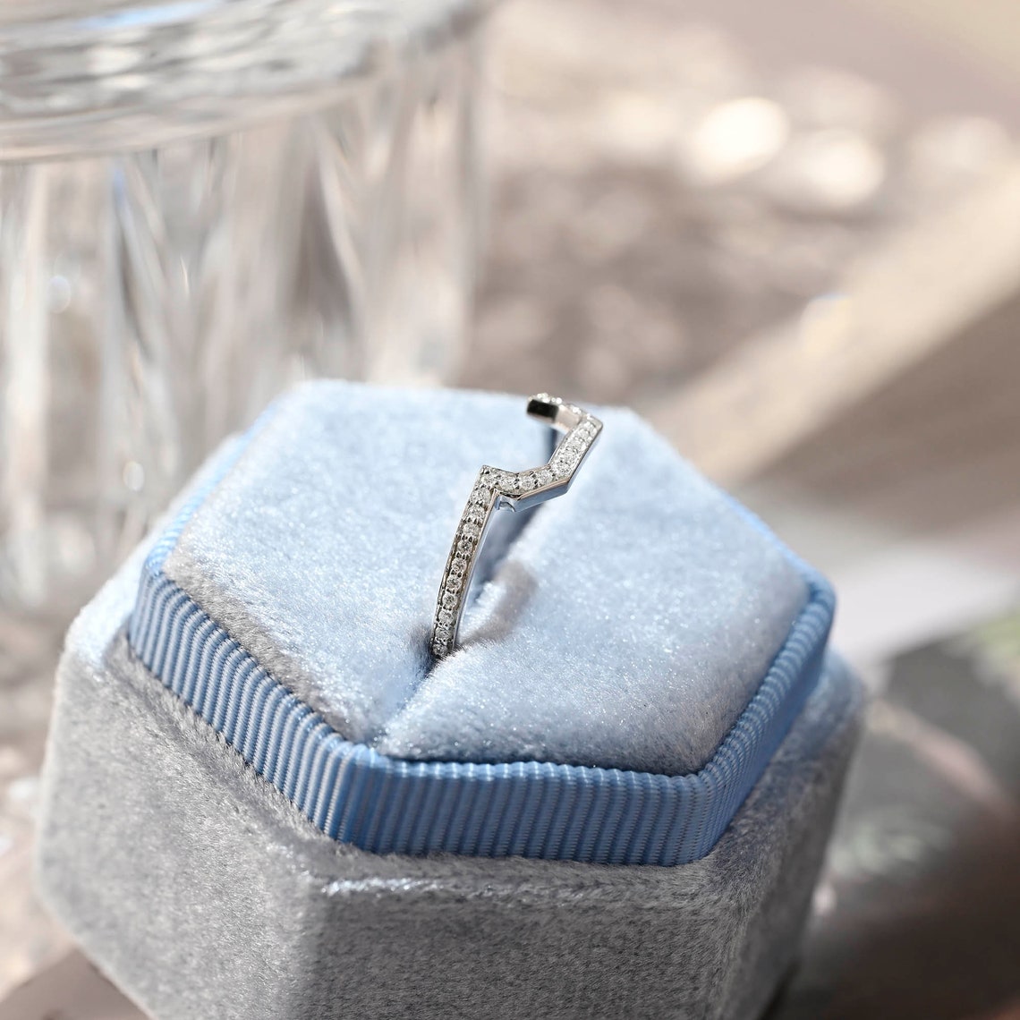 0.3 TCW Round Channel Setting Moissanite Wedding Band