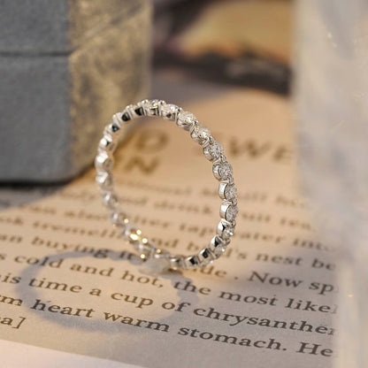 0.45 TCW Round Full Eternity Moissanite Wedding Band