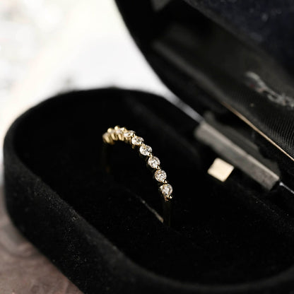 0.3 TCW Round Half Eternity Moissanite Wedding Band