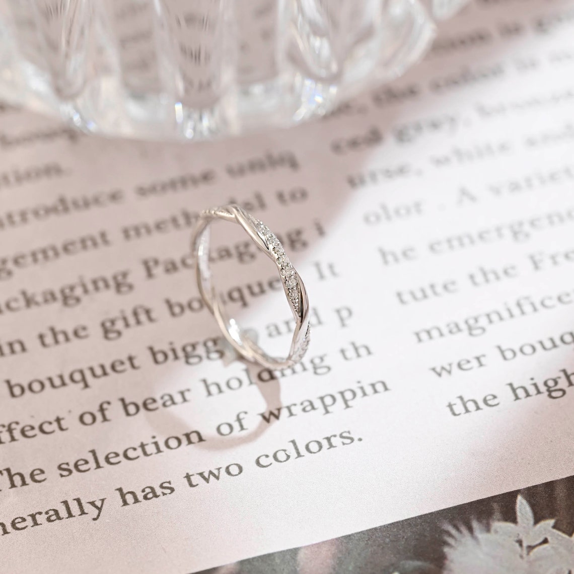 0.2 TCW Round Twisted Moissanite Wedding Band
