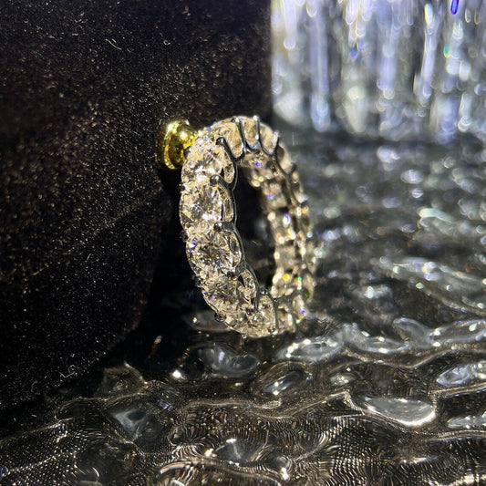 1 TCW Cushion Full Eternity Moissanite Wedding Band