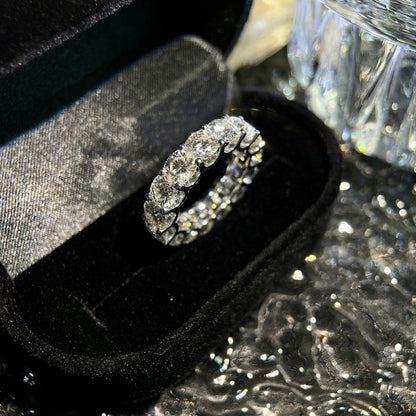 1 TCW Cushion Full Eternity Moissanite Wedding Band