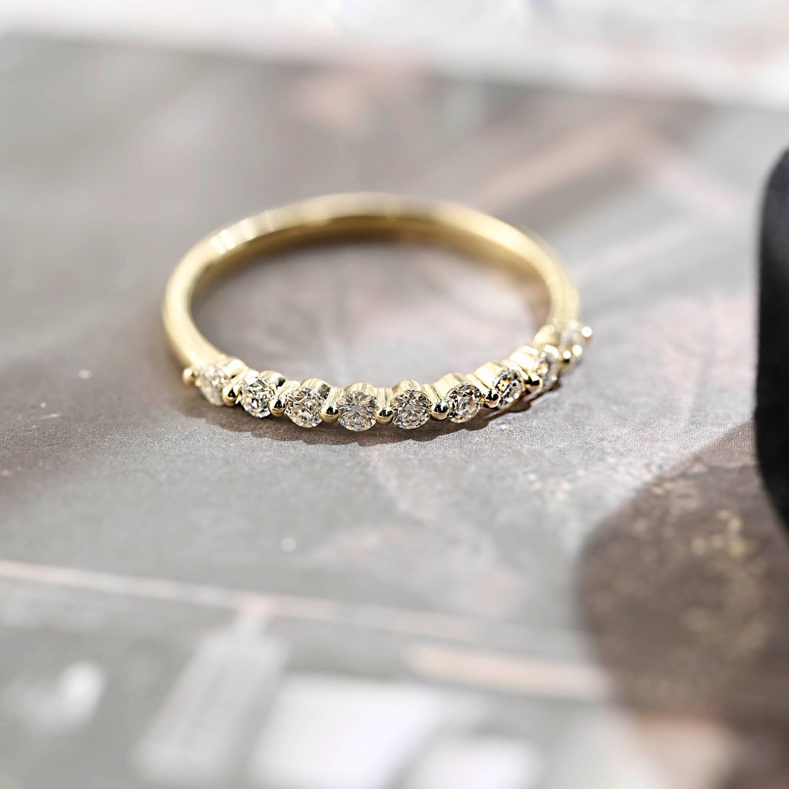 0.3 TCW Round Half Eternity Moissanite Wedding Band