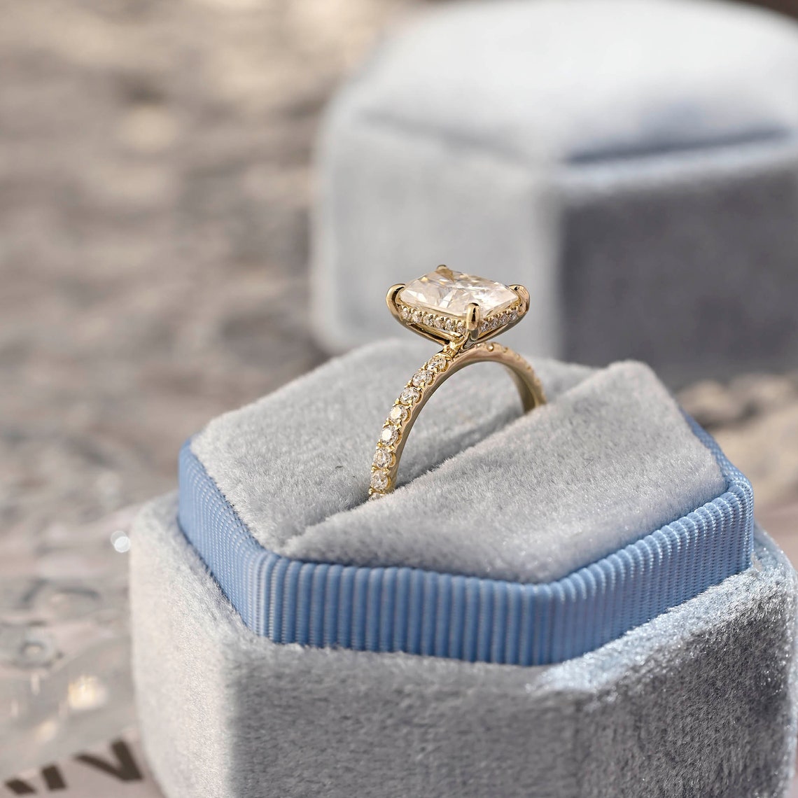 3 CT Radiant Pave Moissanite Engagement Ring